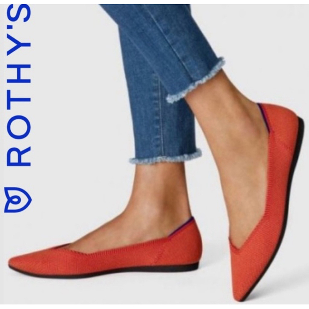 Rothy's Retired Persimmon Spring The Point Flats Cushion Insole Size 7 like NEW
